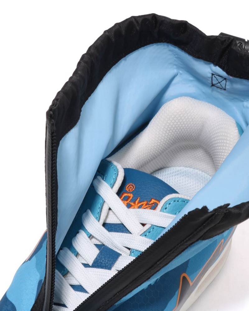 Basket Bape Honeycomb Camo Zip Route STA M2 Bleu Homme | OWD-83458403